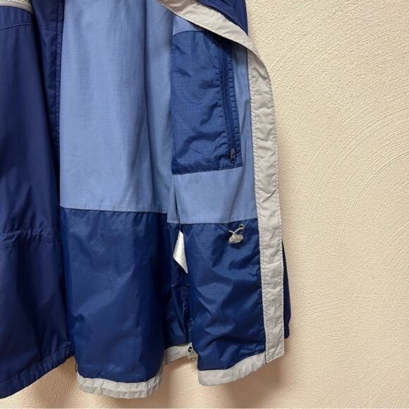 Columbia Women’s Full Zip Hooded Rain Jacket In Blue Sz Med - Picture 7 of 9